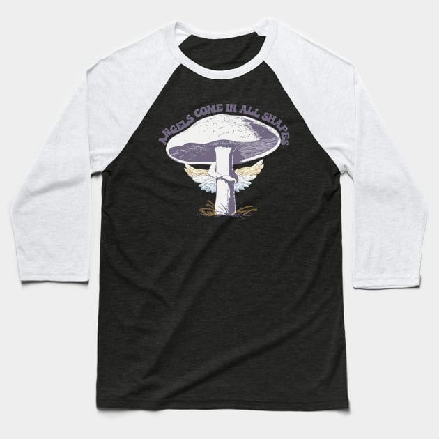 Mushroom Angels Baseball T-Shirt by emma17